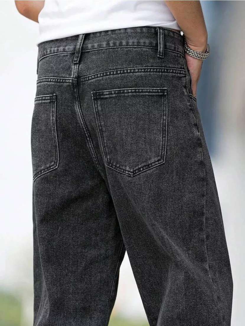 men plain mid rise full length jeans - 22353623 -  Standard Image - 2