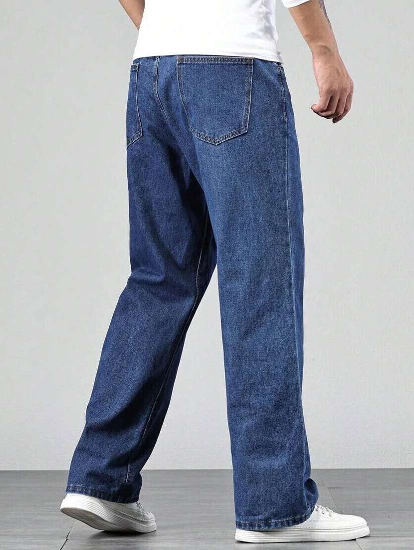 men plain mid rise full length jeans - 22353627 -  Standard Image - 2