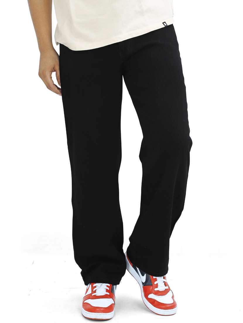 men plain mid rise full length jeans