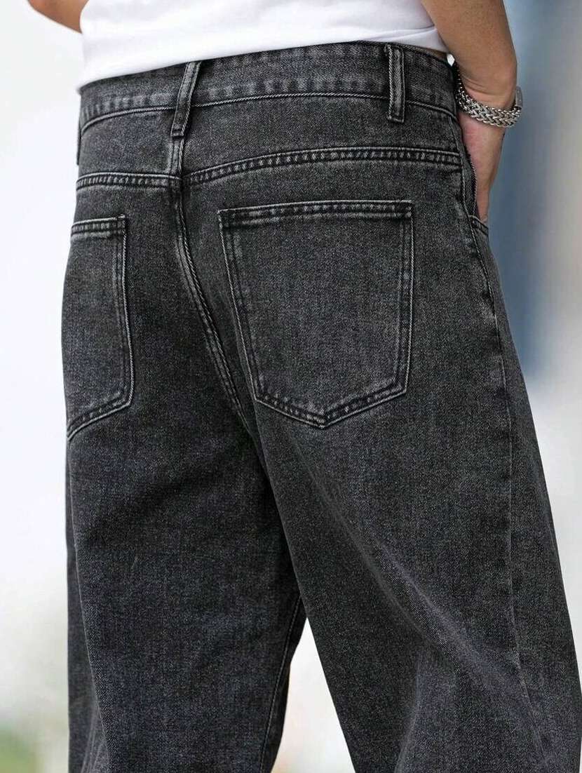 men plain mid rise full length jeans - 22353665 -  Standard Image - 2