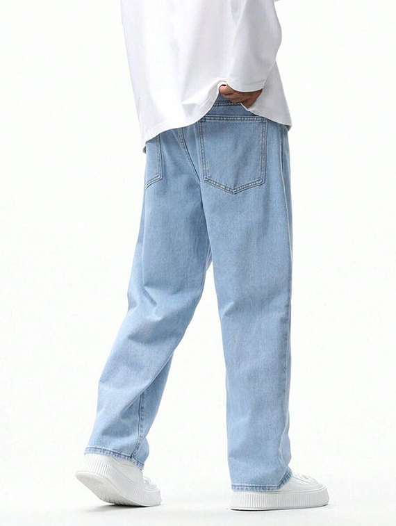 men plain mid rise full length jeans - 22353689 -  Standard Image - 2