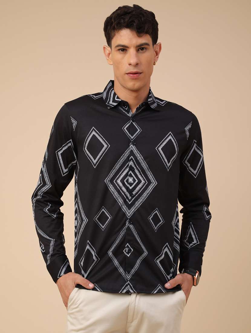 men printed long sleeve regular fit casual shirt - 22353797 -  Standard Image - 2