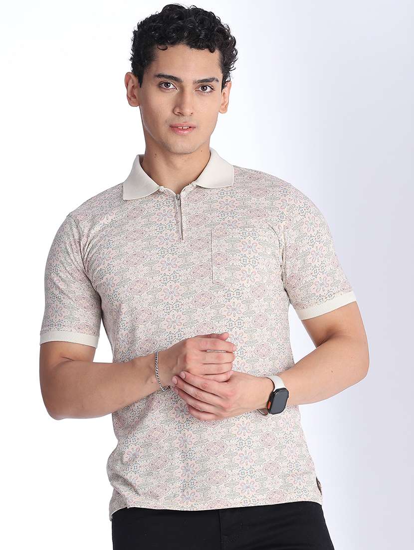 Men Printed Short Sleeves Polo T-shirt - 22353813 -  Standard Image - 2