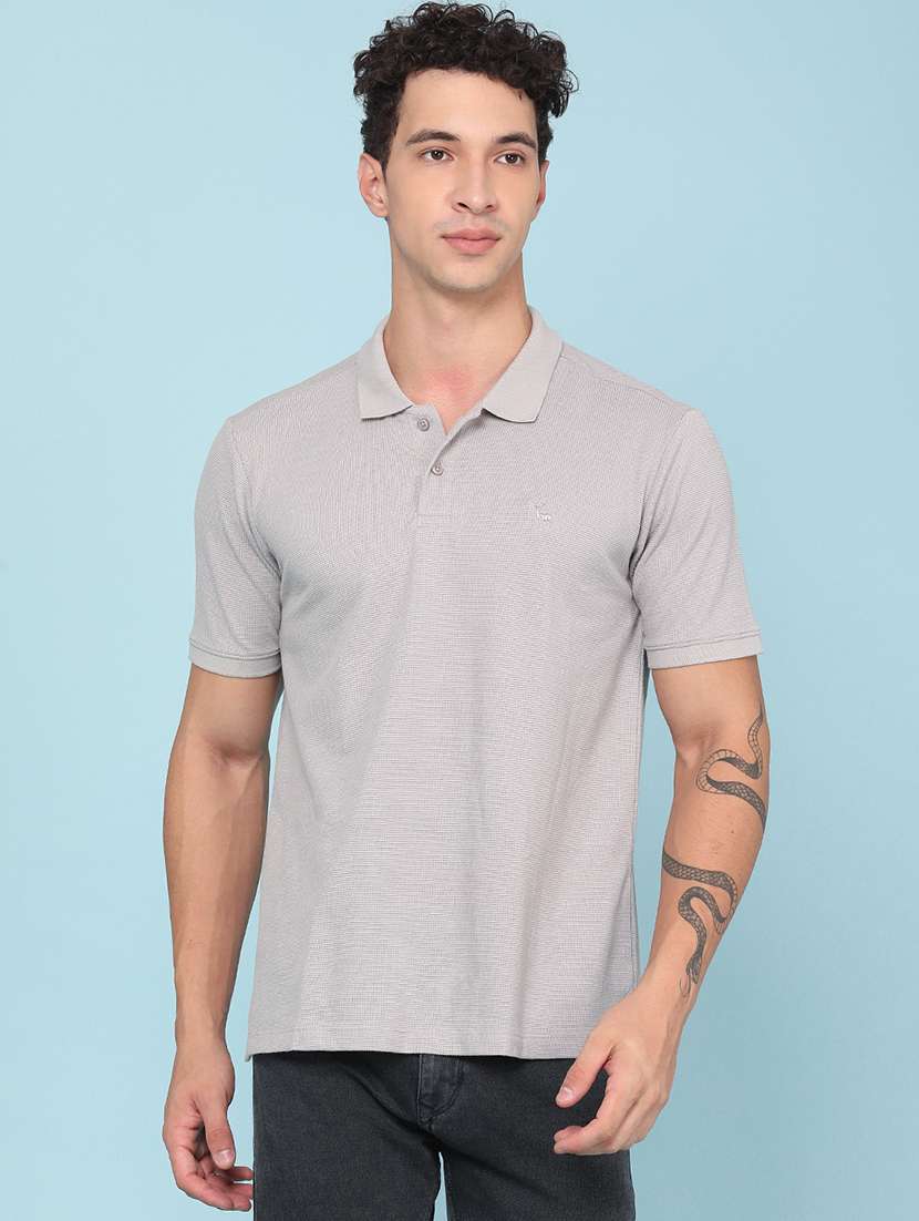 men textured short sleeve slim fit polo t-shirt - 22353868 -  Standard Image - 2