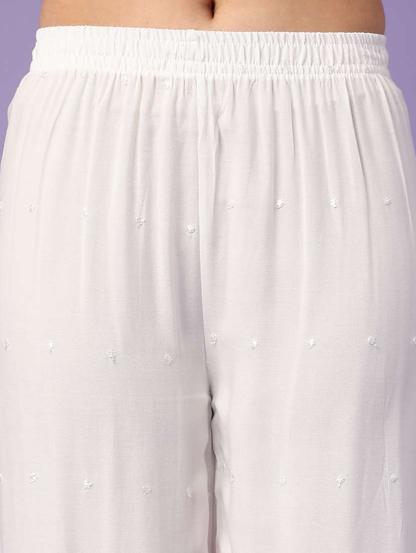 women off white rayon flared palazzo - 22353982 -  Standard Image - 2