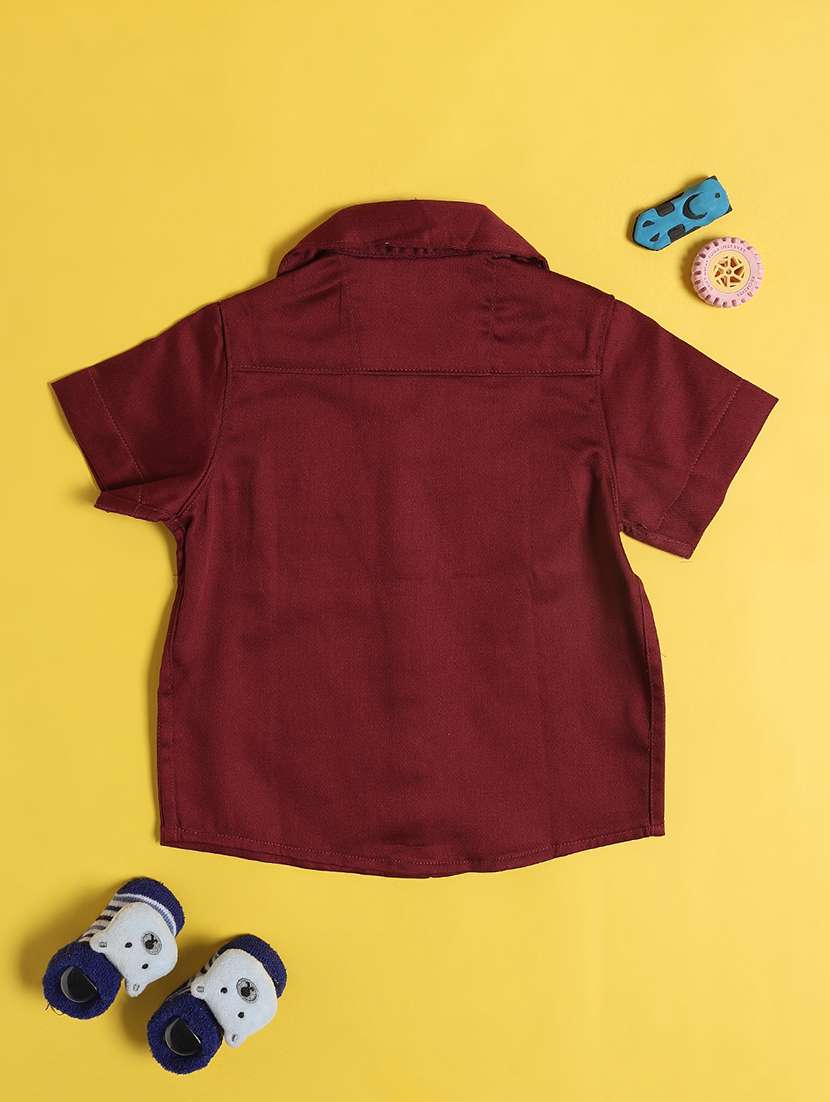 boys maroon cotton shirt - 22353992 -  Standard Image - 2