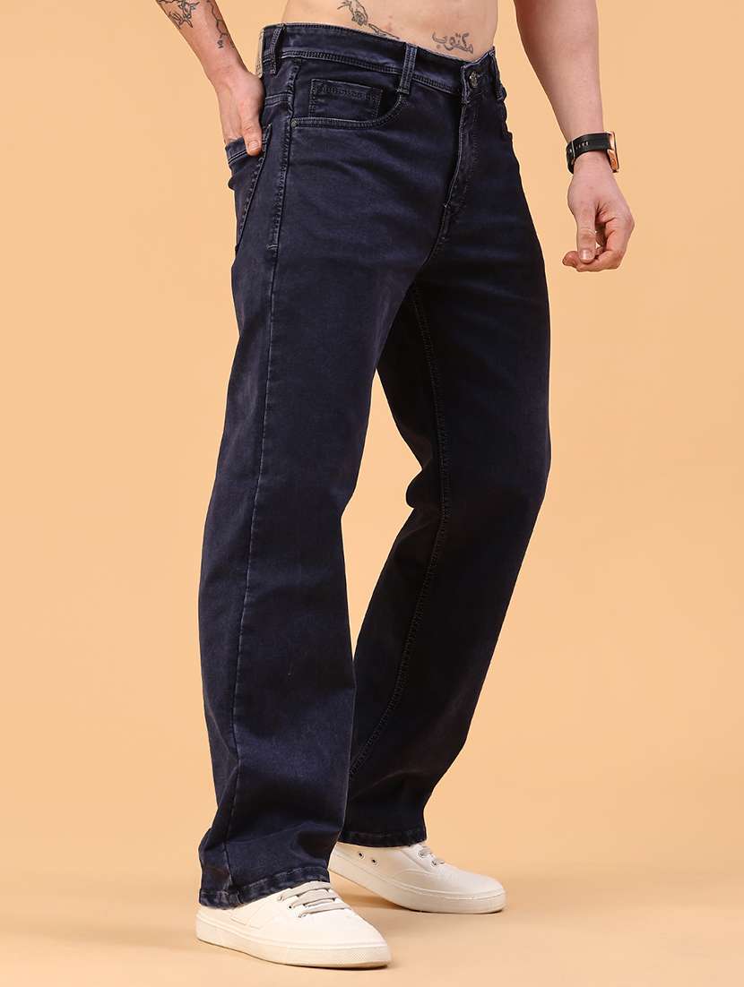 men plain mid rise full length straight jeans - 22354122 -  Standard Image - 2