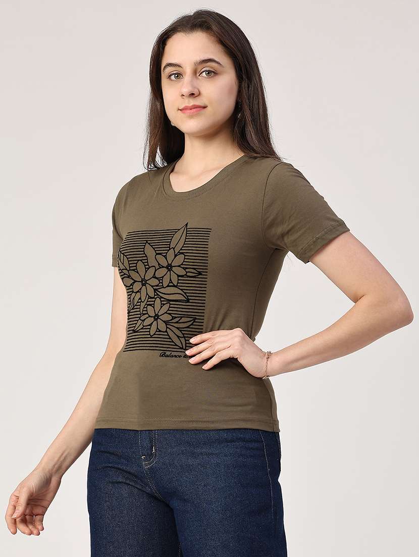 women printed round neck regular t-shirt - 22354208 -  Standard Image - 2