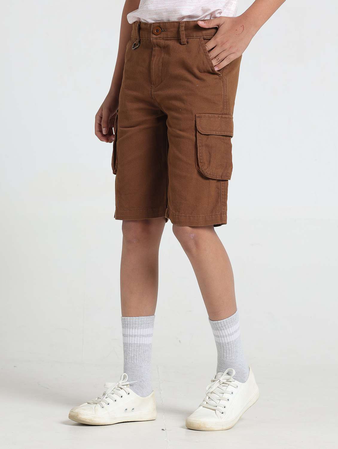 boys solid mid rise cargo shorts  - 22354292 -  Standard Image - 2