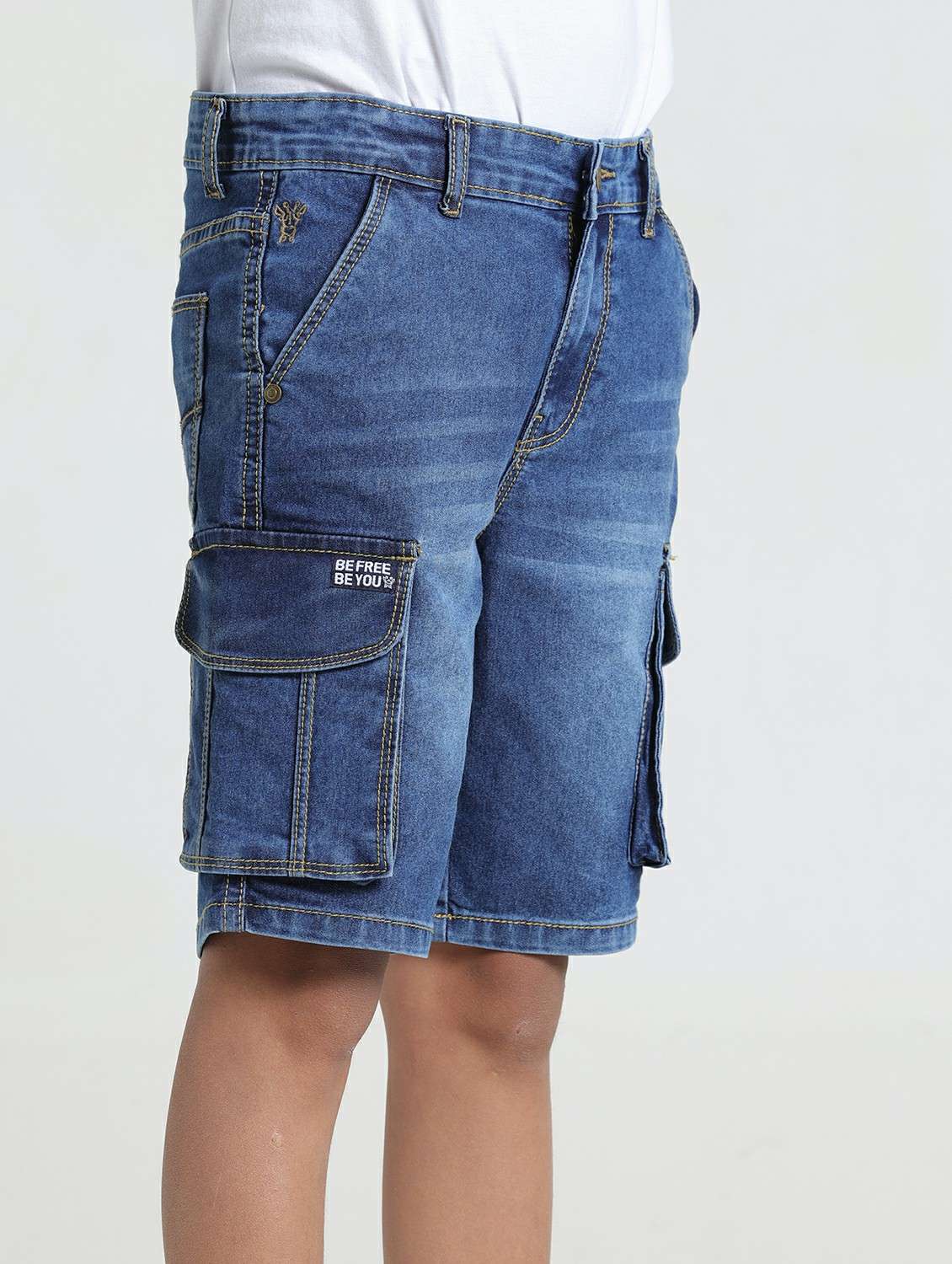boys solid mid rise cargo shorts  - 22354294 -  Standard Image - 2