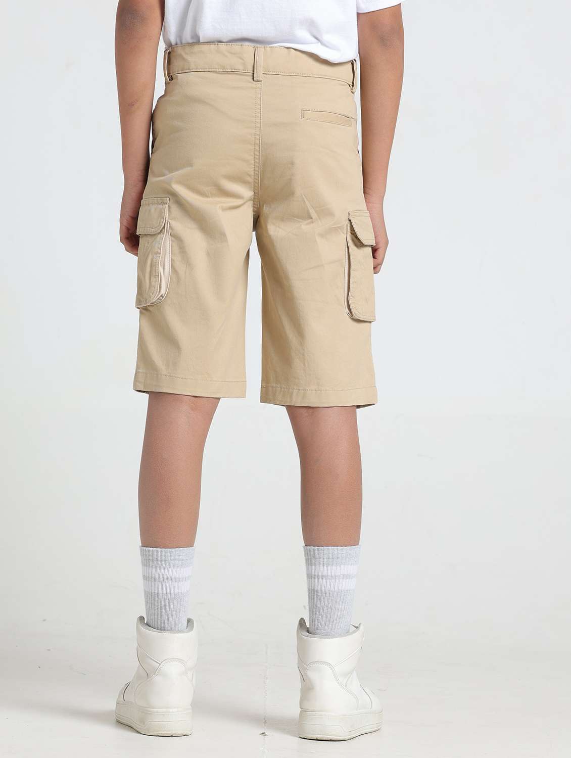 boys solid mid rise cargo shorts  - 22354296 -  Standard Image - 2