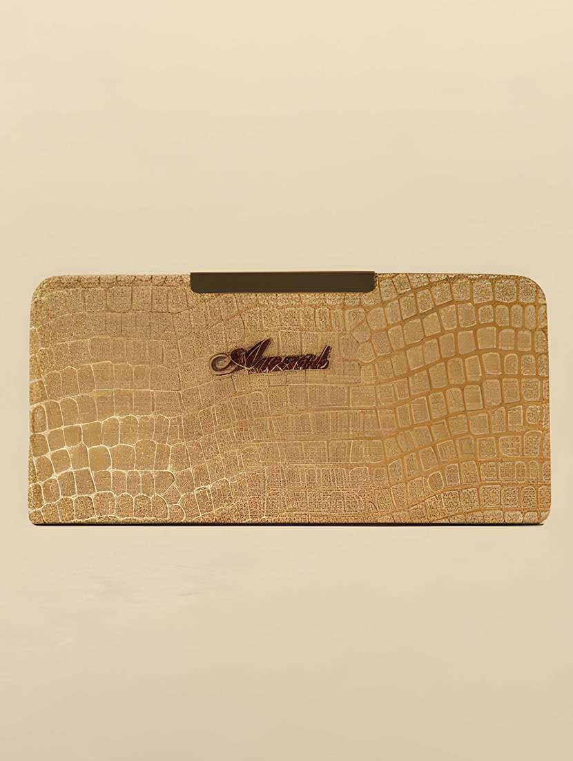 women textured structured clutch