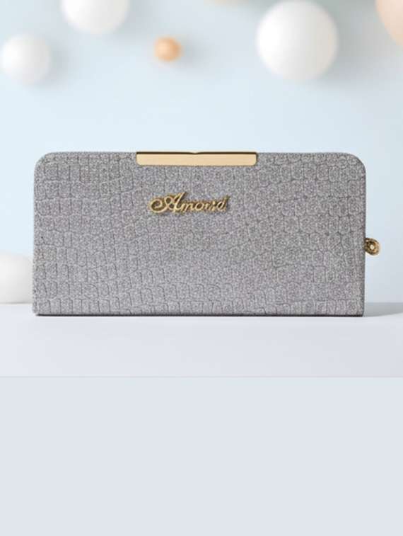women textured structured clutch
