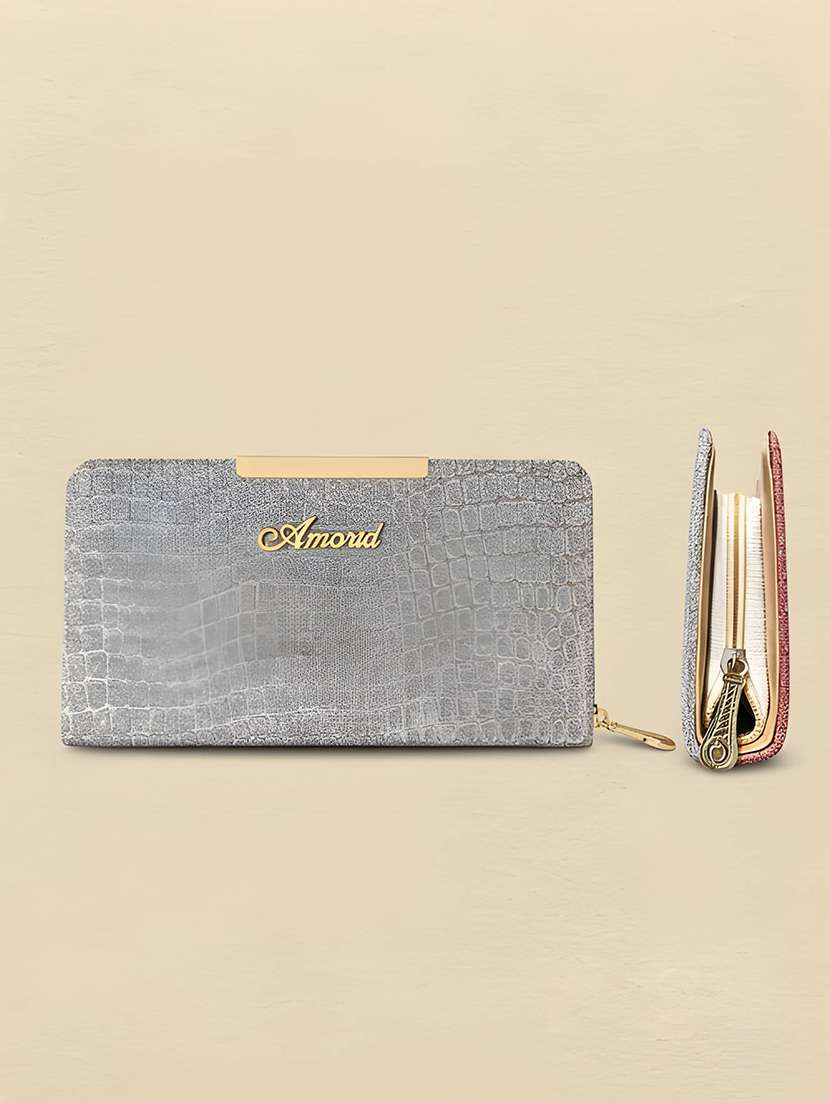 women textured structured clutch - 22354311 -  Standard Image - 2