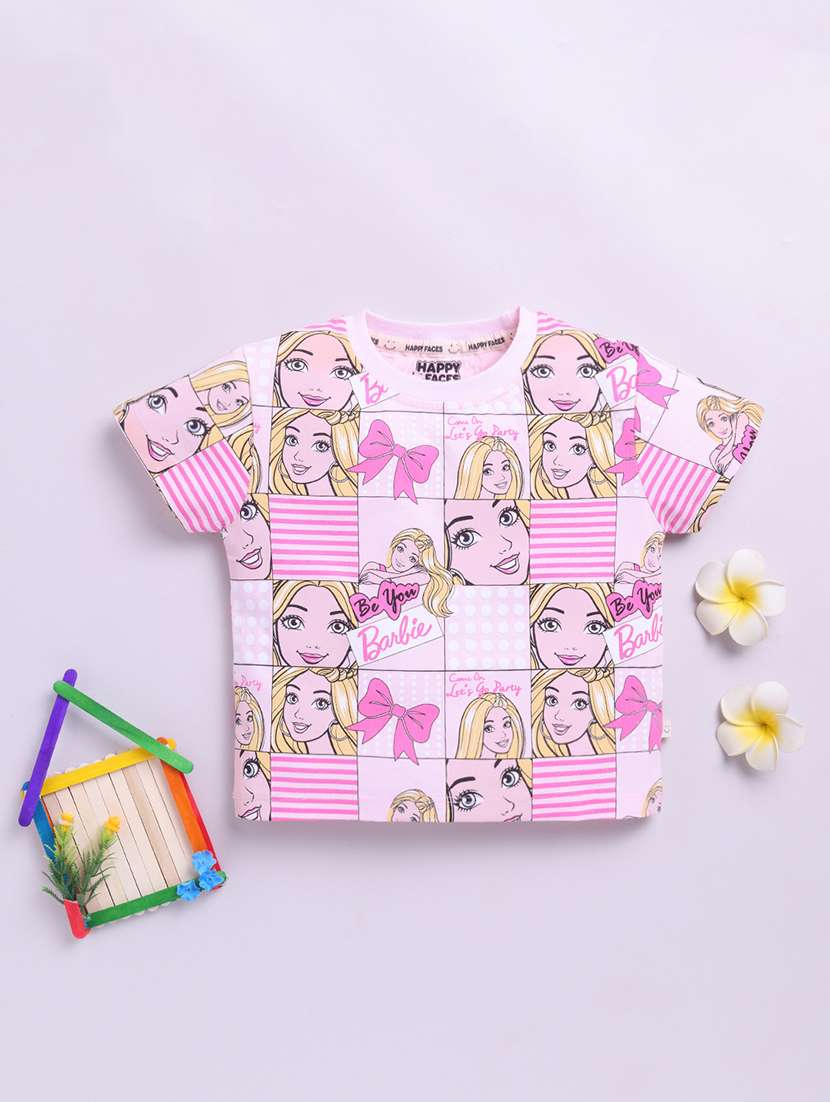 girls printed short sleeve tee