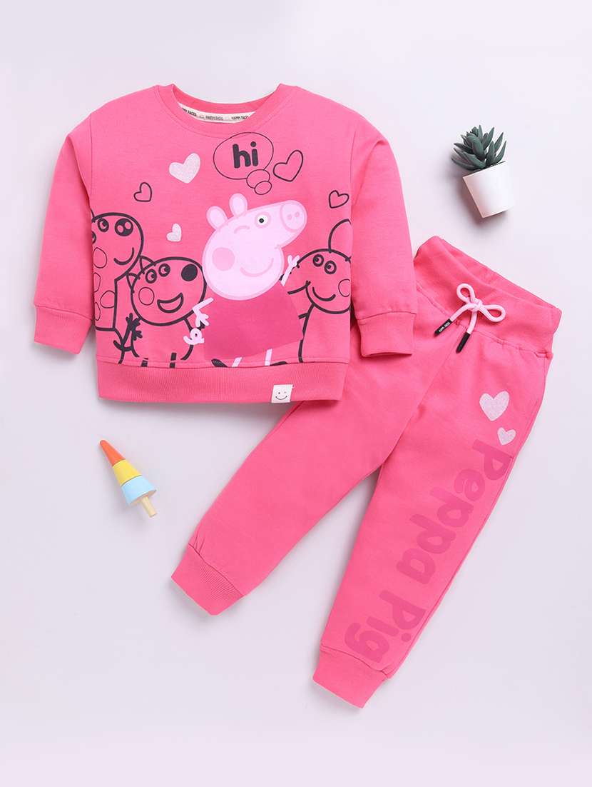 girls printed full length set