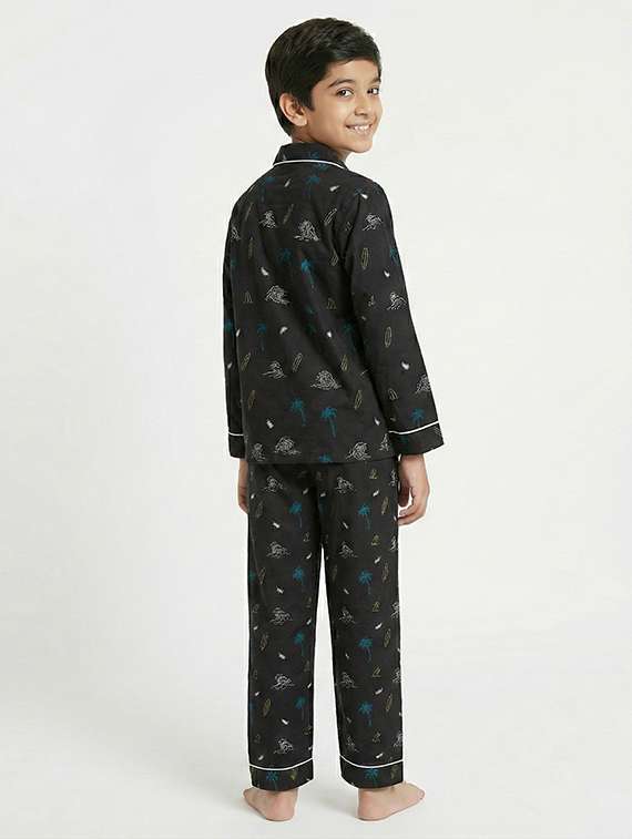 boys printed long sleeve nightwear pyjama set - 22354543 -  Standard Image - 2