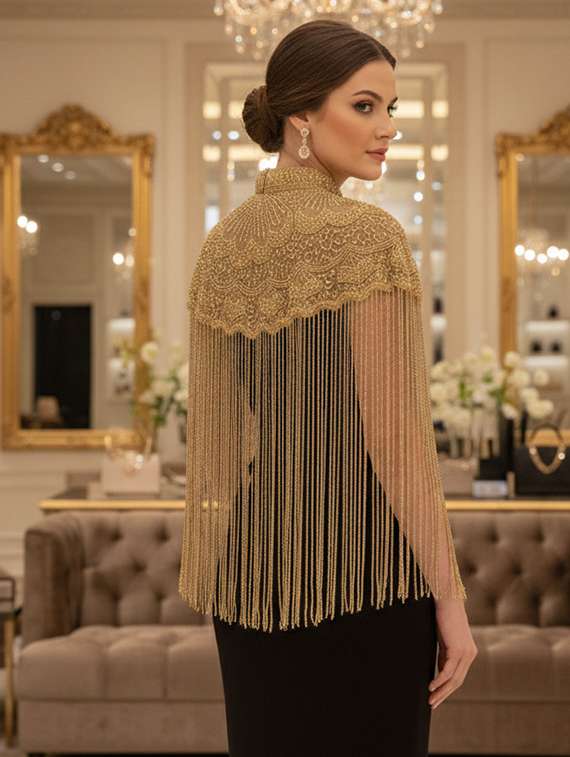 women embellsihed net cape - 22354552 -  Standard Image - 2