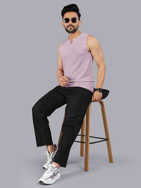 men textured sleeveless t-shirt - 22354565 -  Standard Image - 2