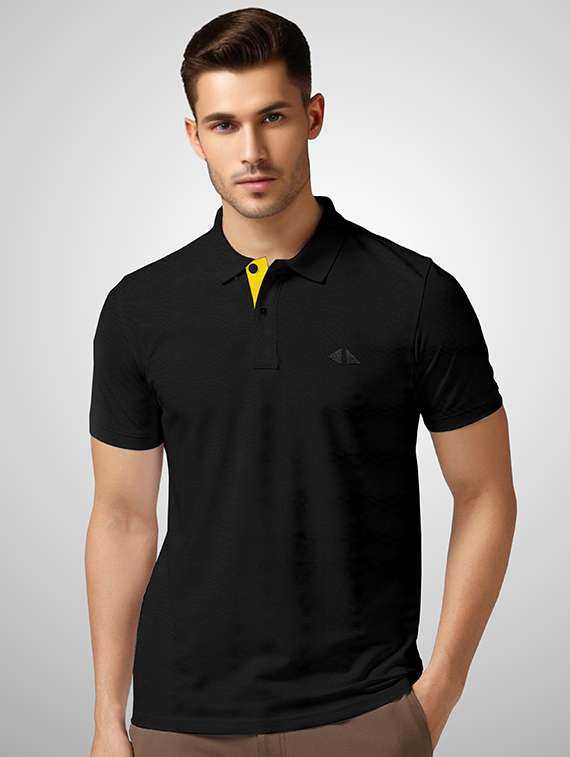 men solid short sleeve regular fit polo t-shirt