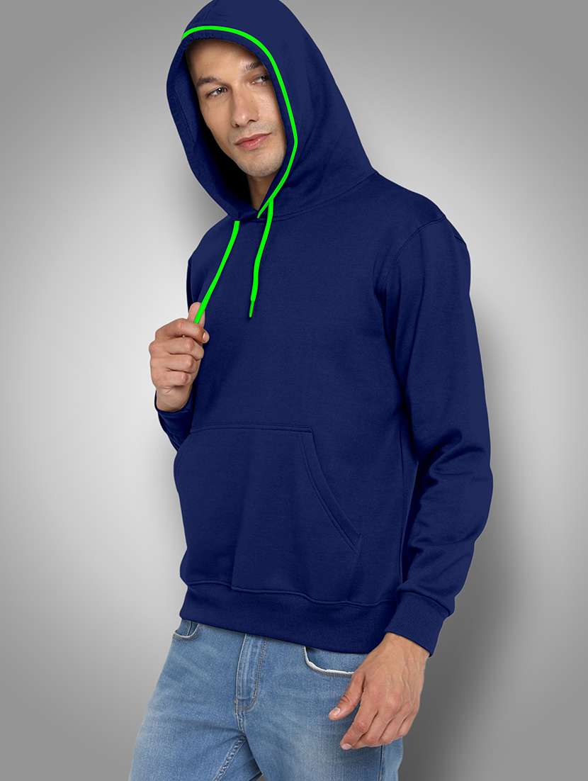 men solid long sleeve hooded sweatshirt - 22355542 -  Standard Image - 2