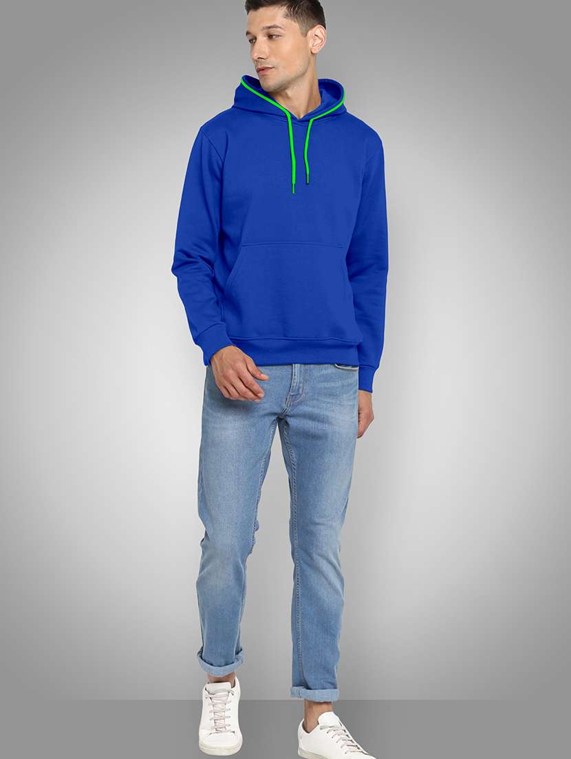 men solid long sleeve hooded sweatshirt - 22355552 -  Standard Image - 2
