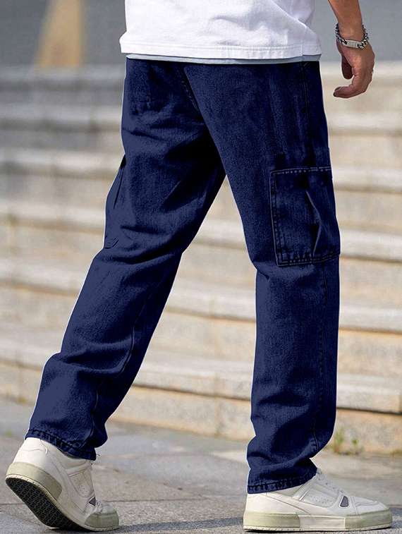 men solid mid rise cargo - 22355759 -  Standard Image - 2