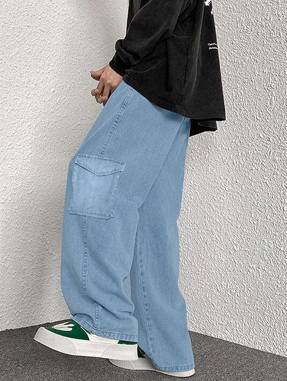 men solid mid rise cargo - 22355764 -  Standard Image - 2