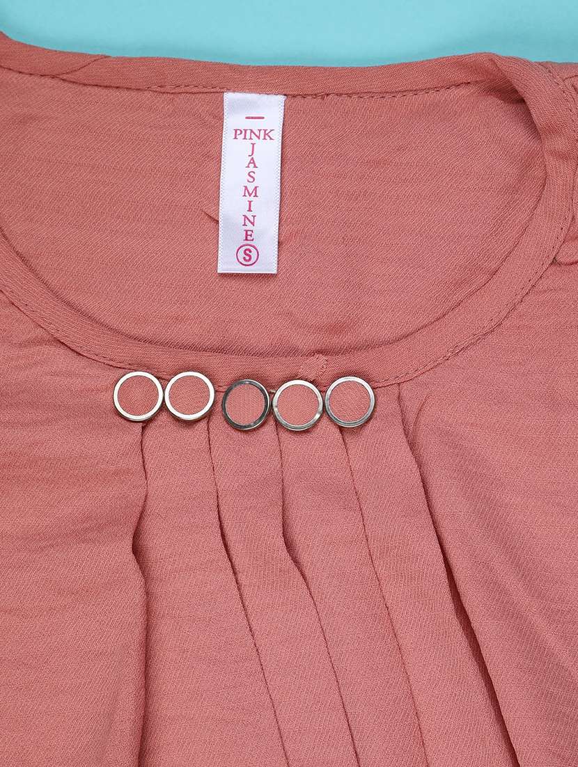 women peach polyester regular top - 22355849 -  Standard Image - 2