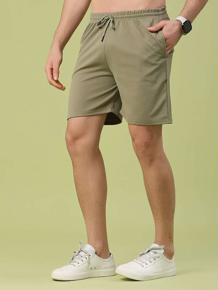 men textured mid rise slim fit shorts - 22355895 -  Standard Image - 2
