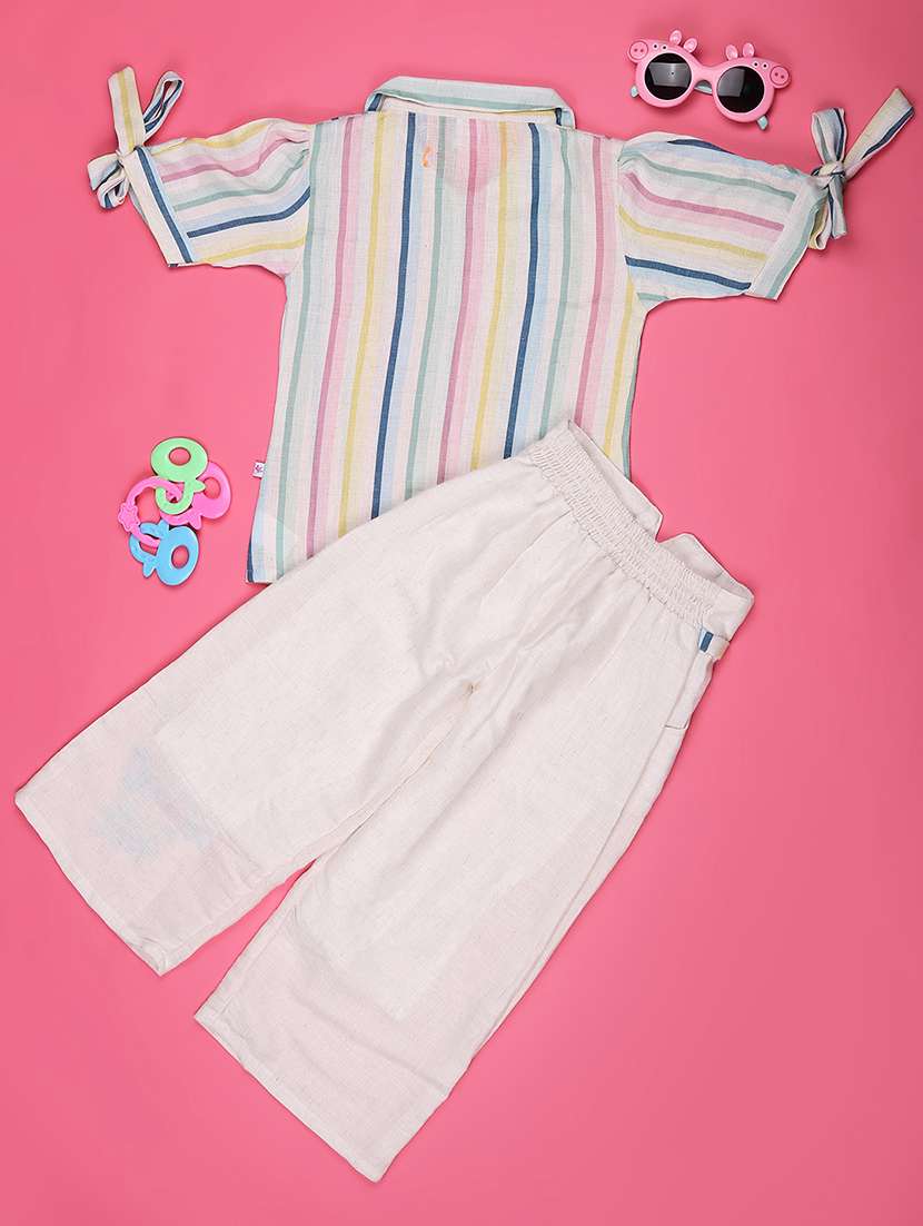 girls striped short sleeve full length set - 22355940 -  Standard Image - 2