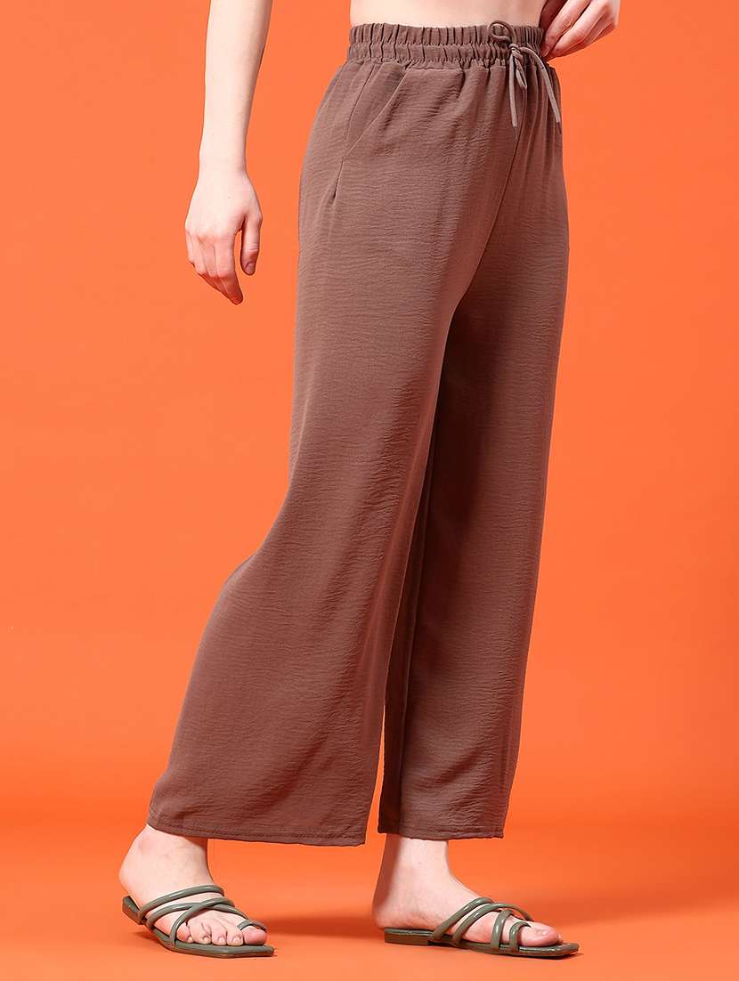 women solid mid rise straight palazzo - 22355942 -  Standard Image - 2