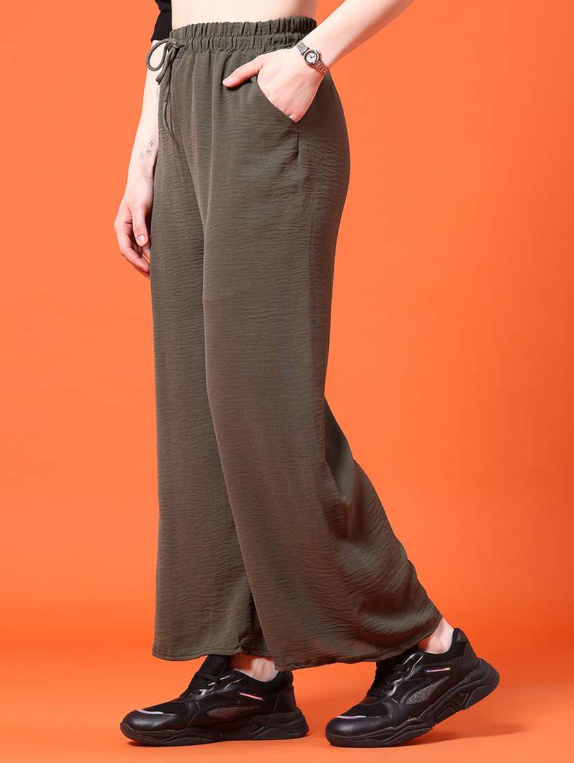 women solid mid rise straight palazzo - 22355945 -  Standard Image - 2