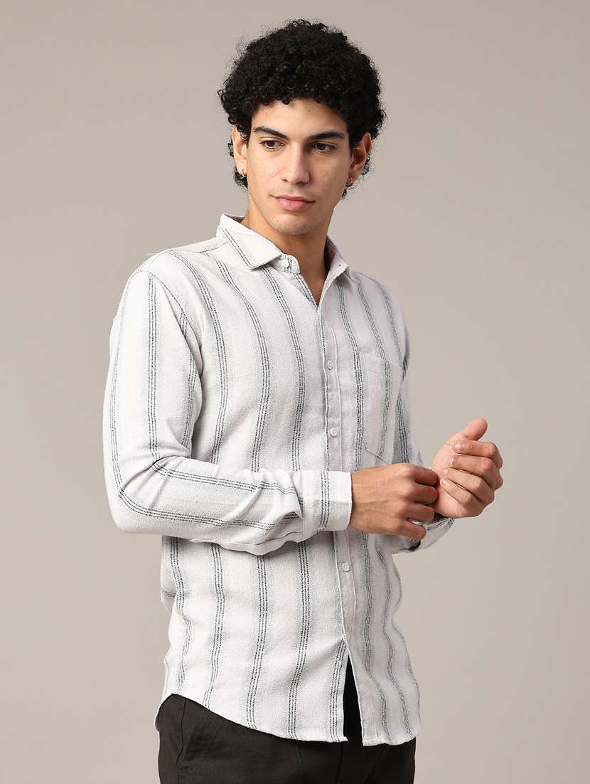 men striped long sleeve slim fit casual shirt - 22355998 -  Standard Image - 2