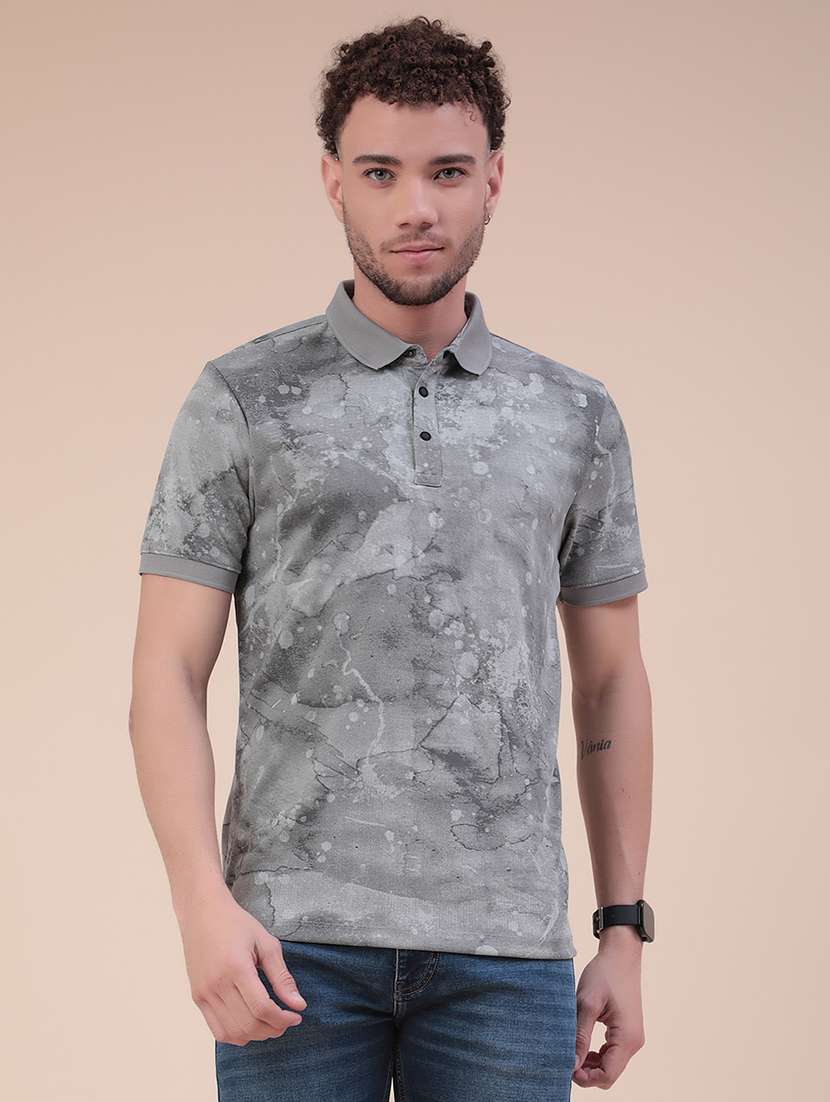 men printed short sleeve regular fit polo t-shirt - 22356153 -  Standard Image - 2