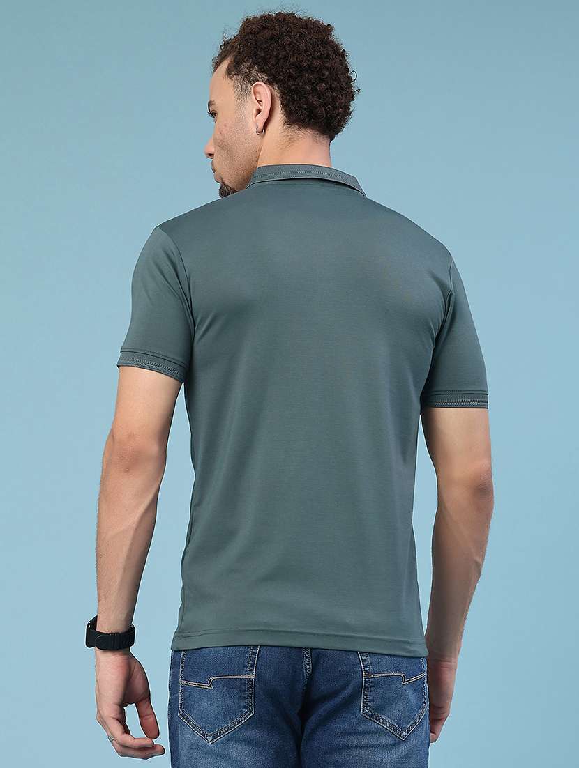 men printed short sleeve slim fit polo t-shirt - 22356167 -  Standard Image - 2