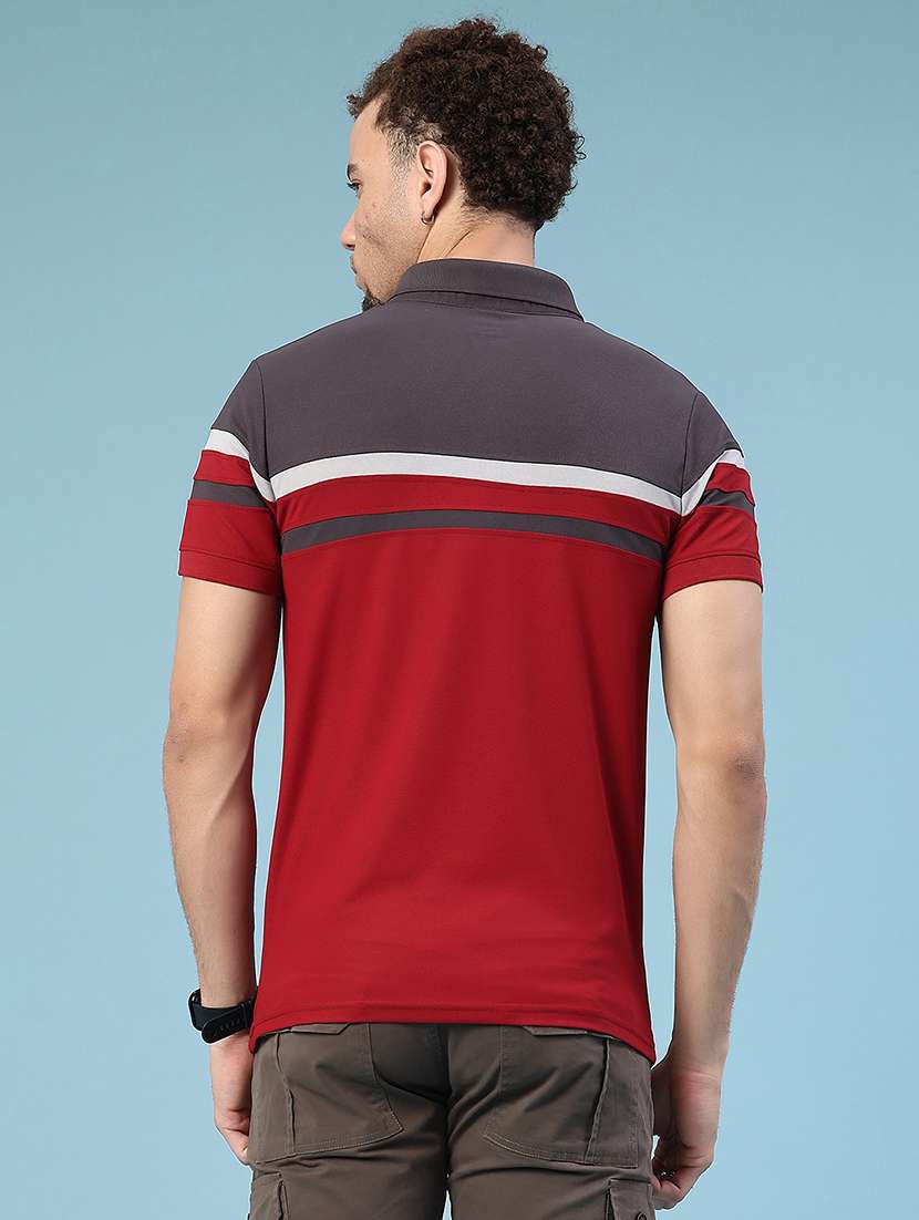 grey cotton blend color block tshirt - 22356235 -  Standard Image - 2