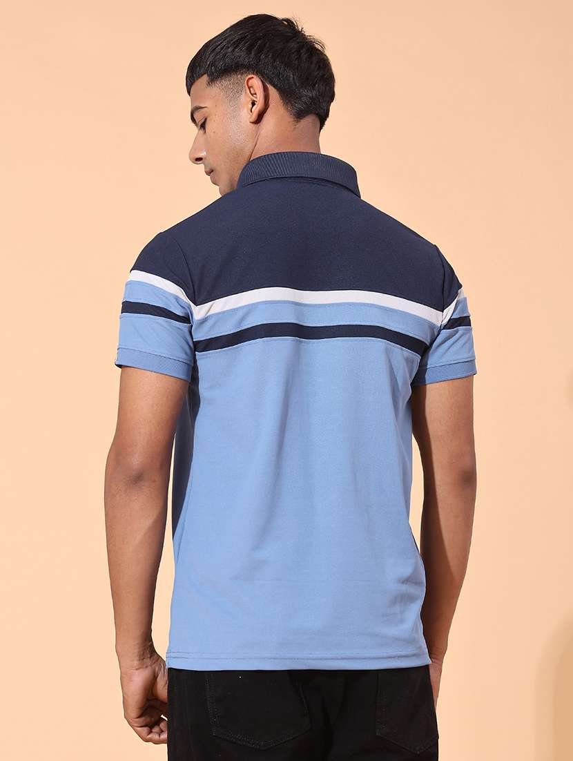 blue cotton blend plain tshirt - 22356237 -  Standard Image - 2