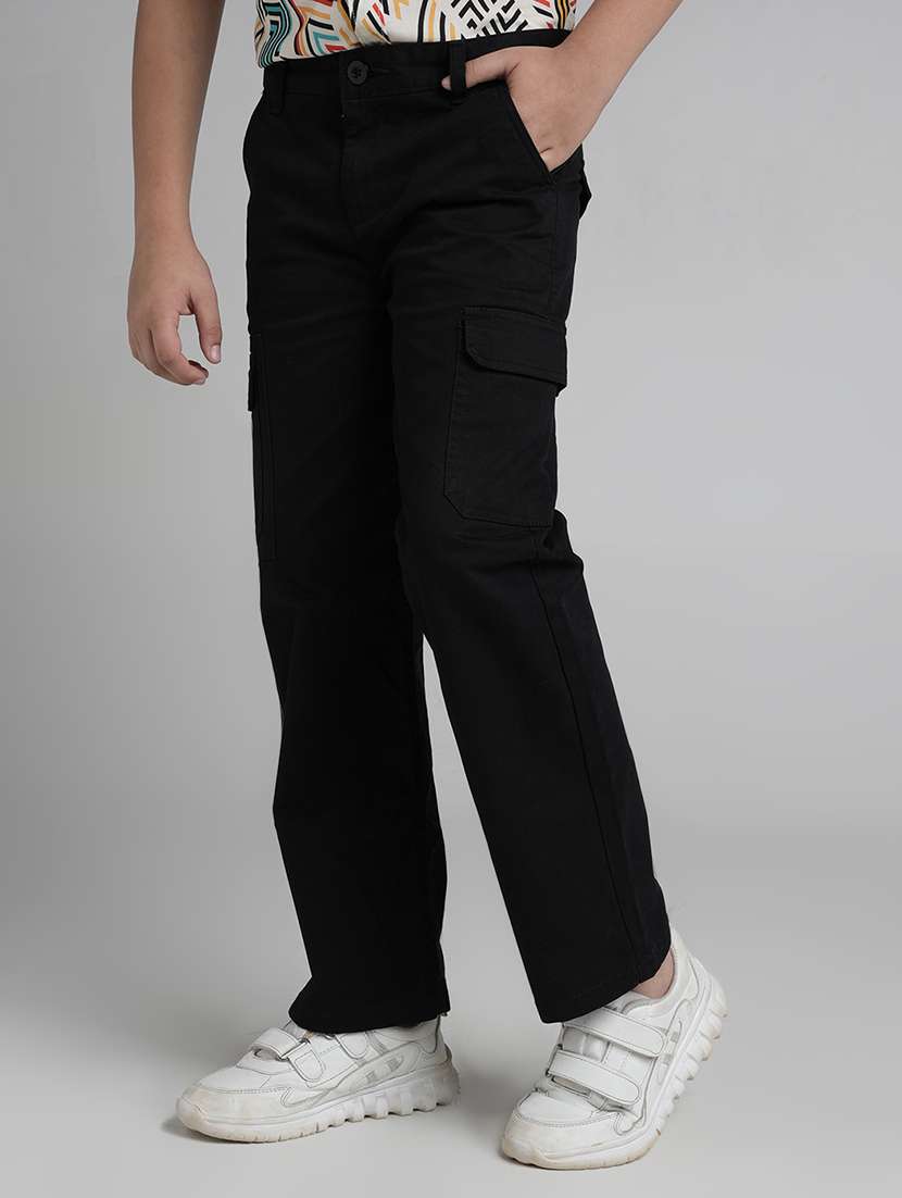 boys solid mid rise cargo - 22356426 -  Standard Image - 2