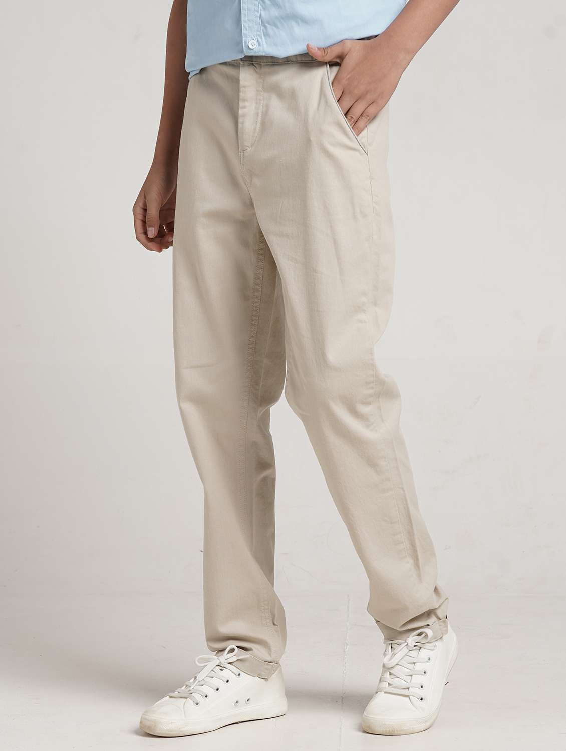 boys solid mid rise straight chino - 22356429 -  Standard Image - 2