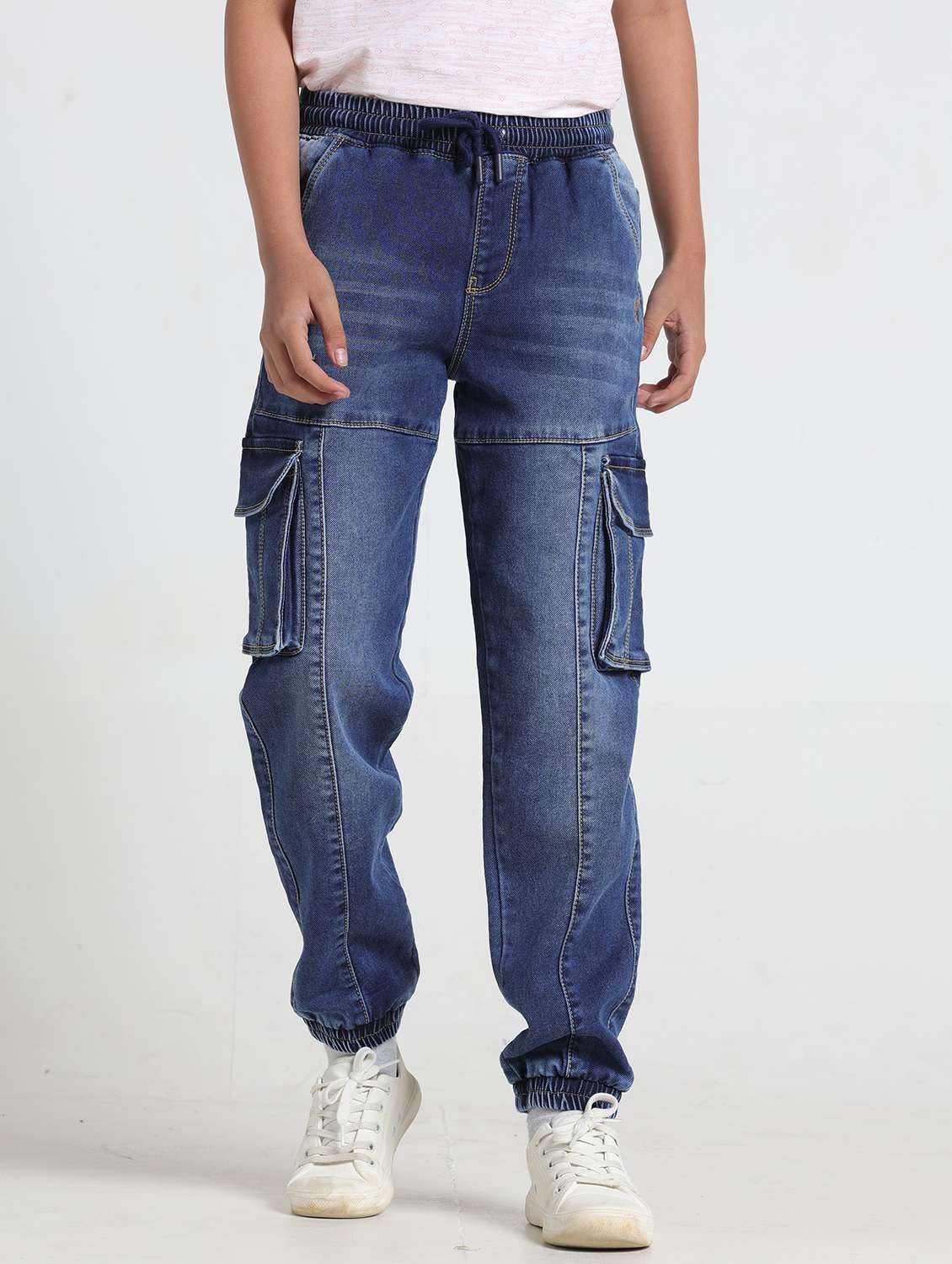 boys solid mid rise cargo jogger - 22356434 -  Standard Image - 2