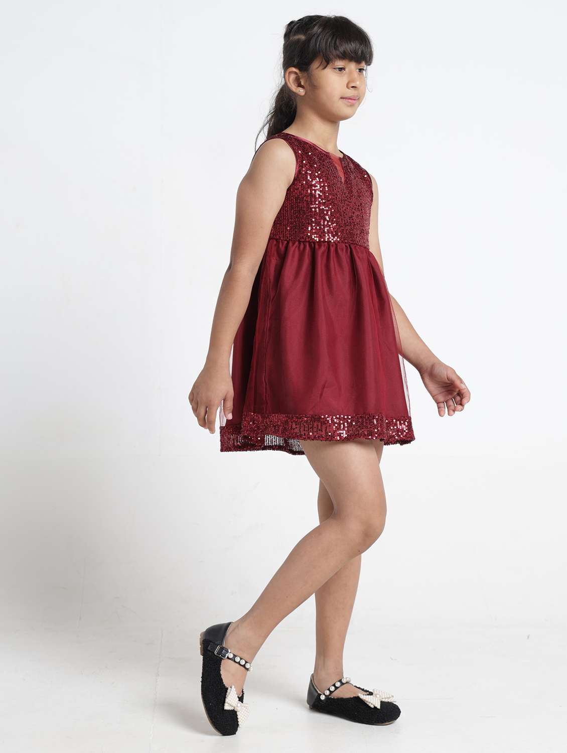 girls sequined sleeveless fit & flare dress - 22356440 -  Standard Image - 2