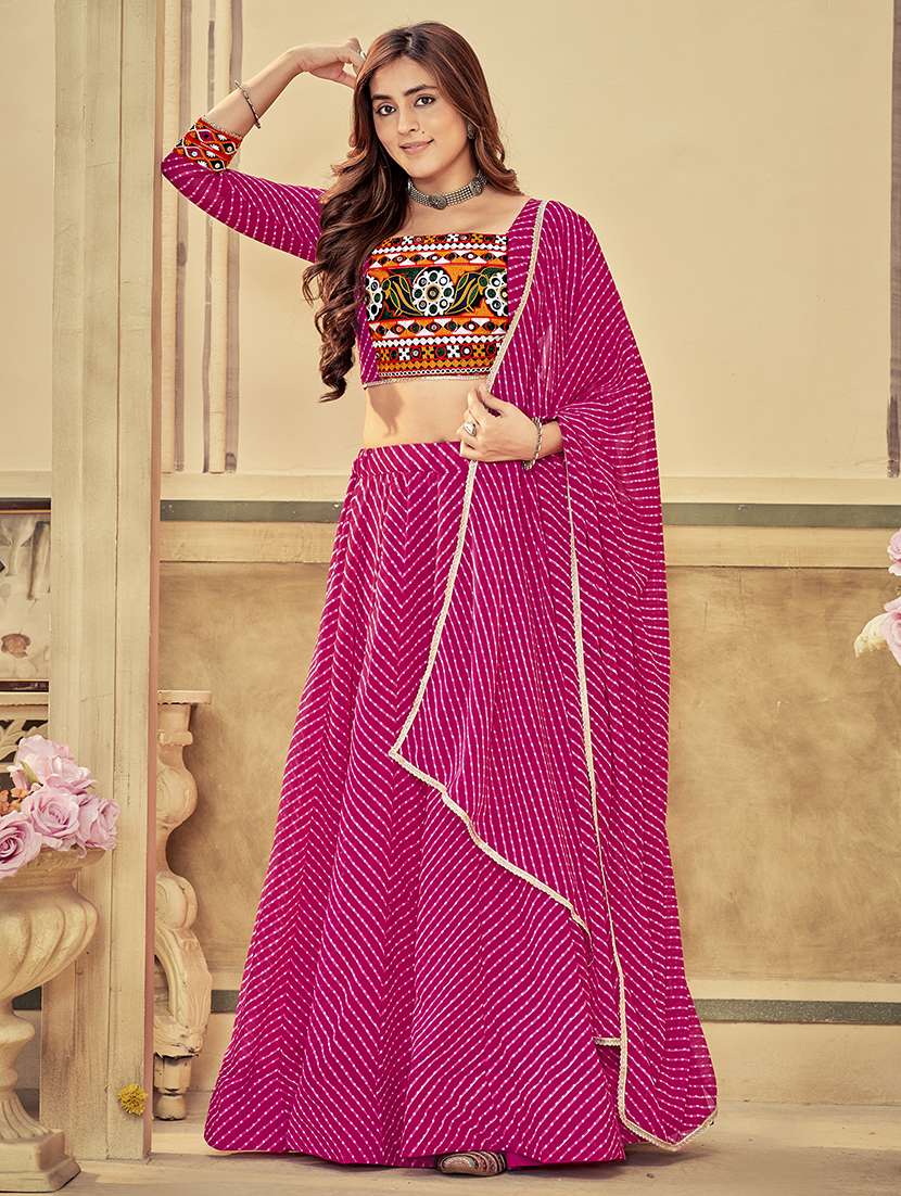 women printed flared stitched lehenga - 22356495 -  Standard Image - 2