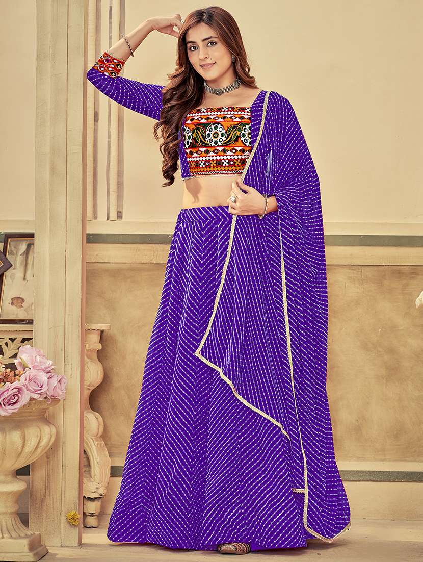 women printed flared stitched lehenga - 22356496 -  Standard Image - 2