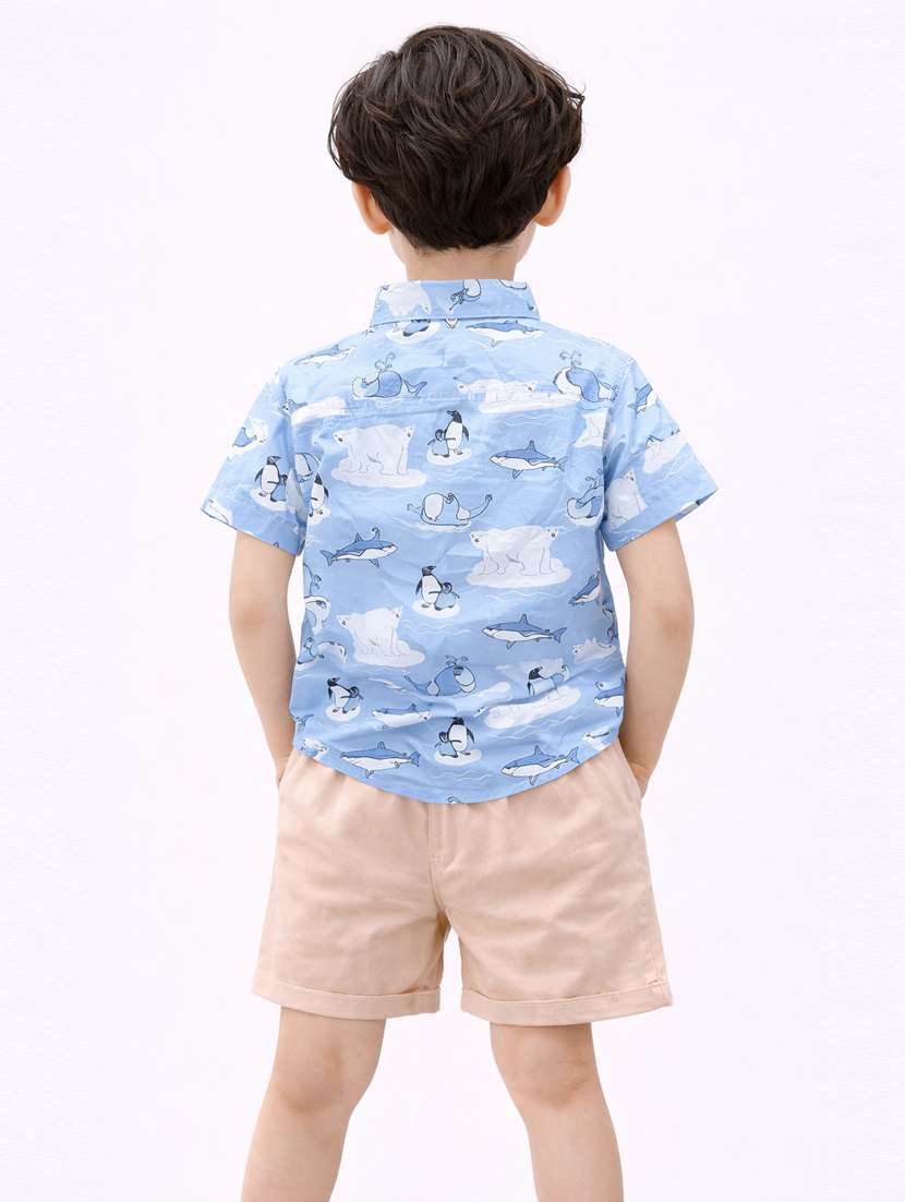 boys printed shirt and short set - 22356588 -  Standard Image - 2