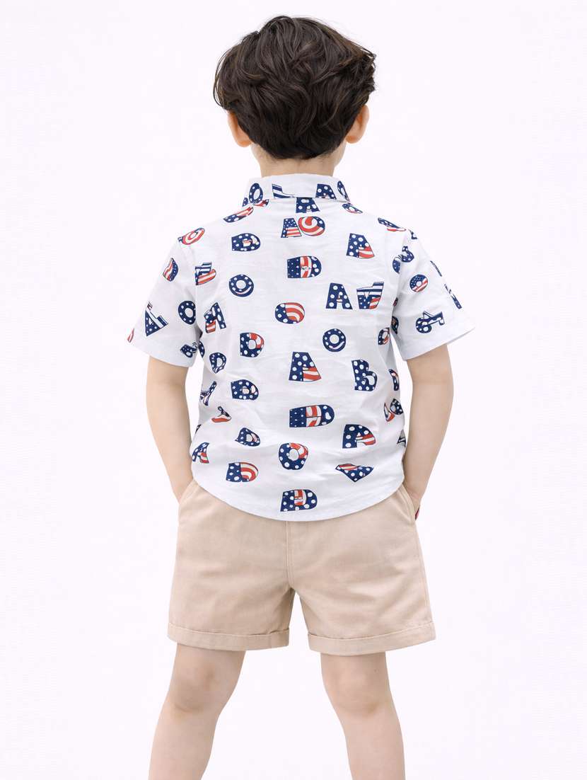 boys printed shirt and short set - 22356592 -  Standard Image - 2