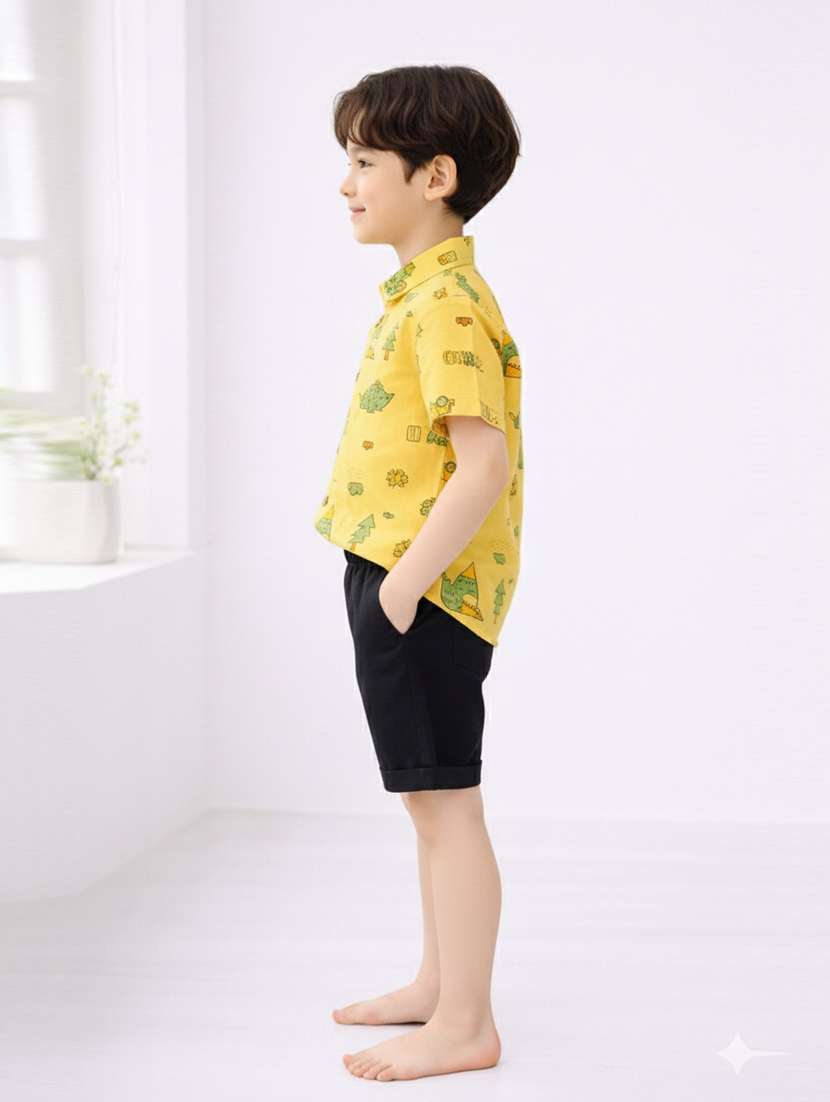 boys printed shirt and short set - 22356598 -  Standard Image - 2