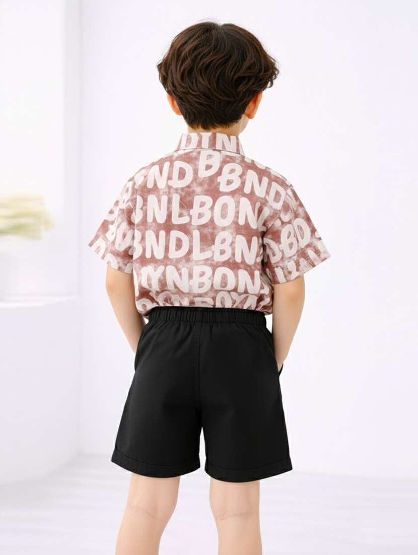 boys printed shirt and short set - 22356606 -  Standard Image - 2