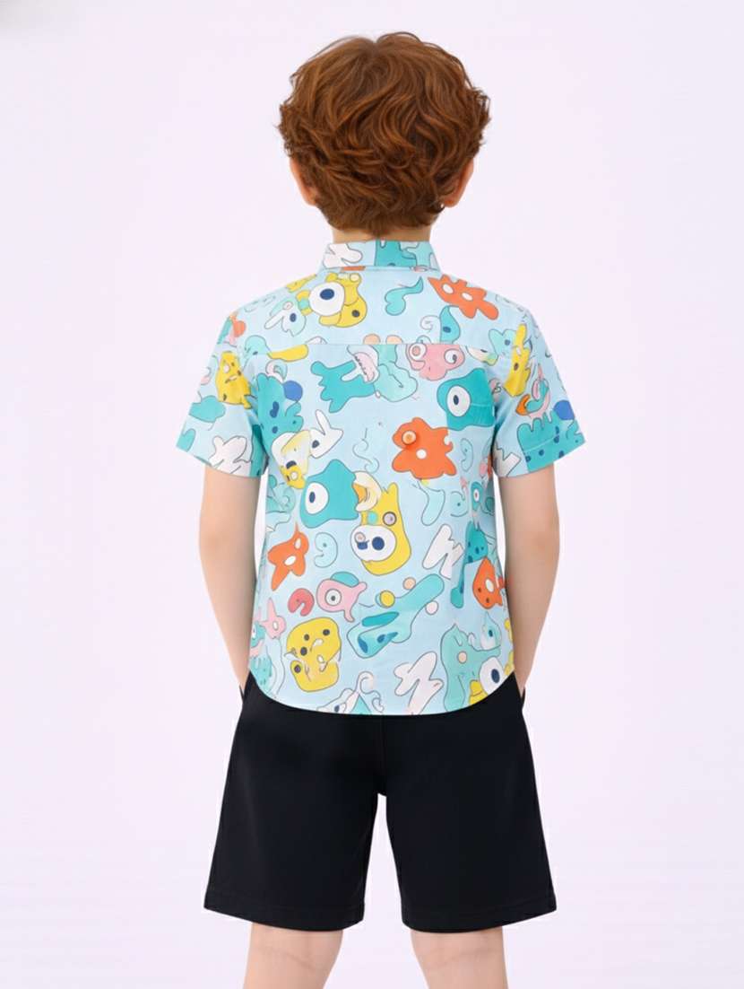 boys printed shirt and short set - 22356688 -  Standard Image - 2