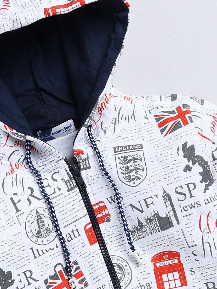 kids printed long sleeve hooded jacket  - 22356896 -  Standard Image - 2